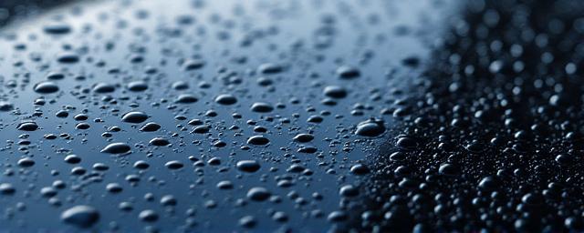 車のボンネットで水滴が完璧に弾かれている様子